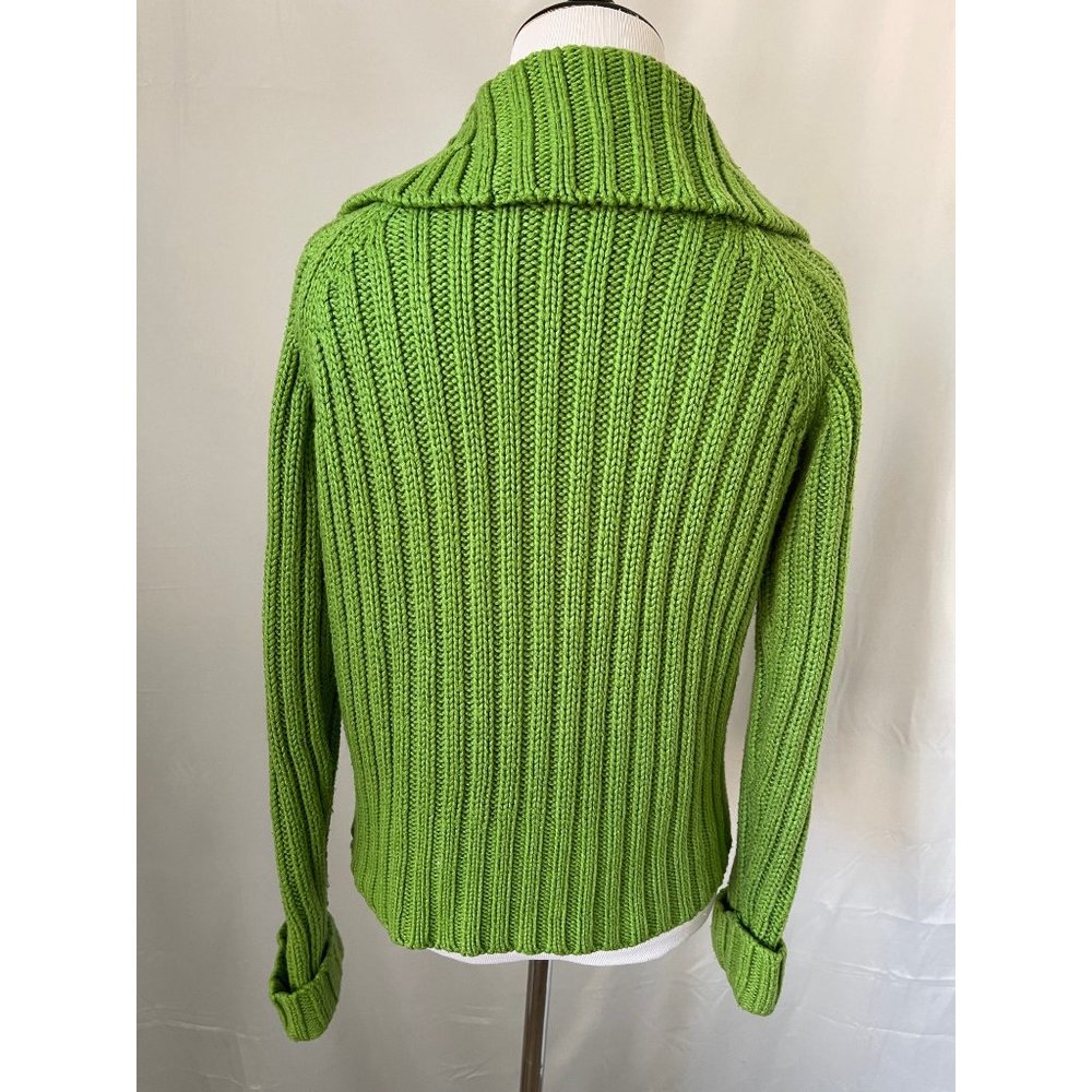 St. John's Bay Green Long Sleeve Ribbed Cable Knit Zip Front Cardigan Sweater - Picture 7 of 13